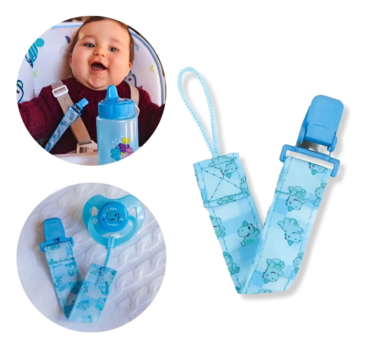 Prendedor Chupeta Turmatube Viihtube Azul Babygo