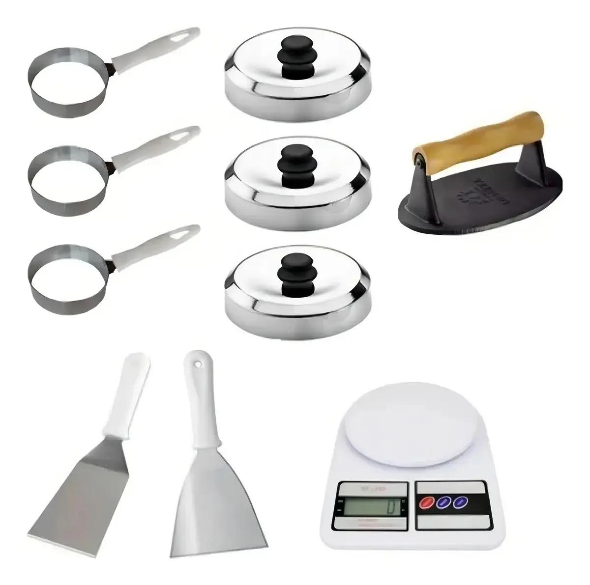 Kit 3 Modelador Ovo 3 Abafador Espátulas 1 Balança Amassador
