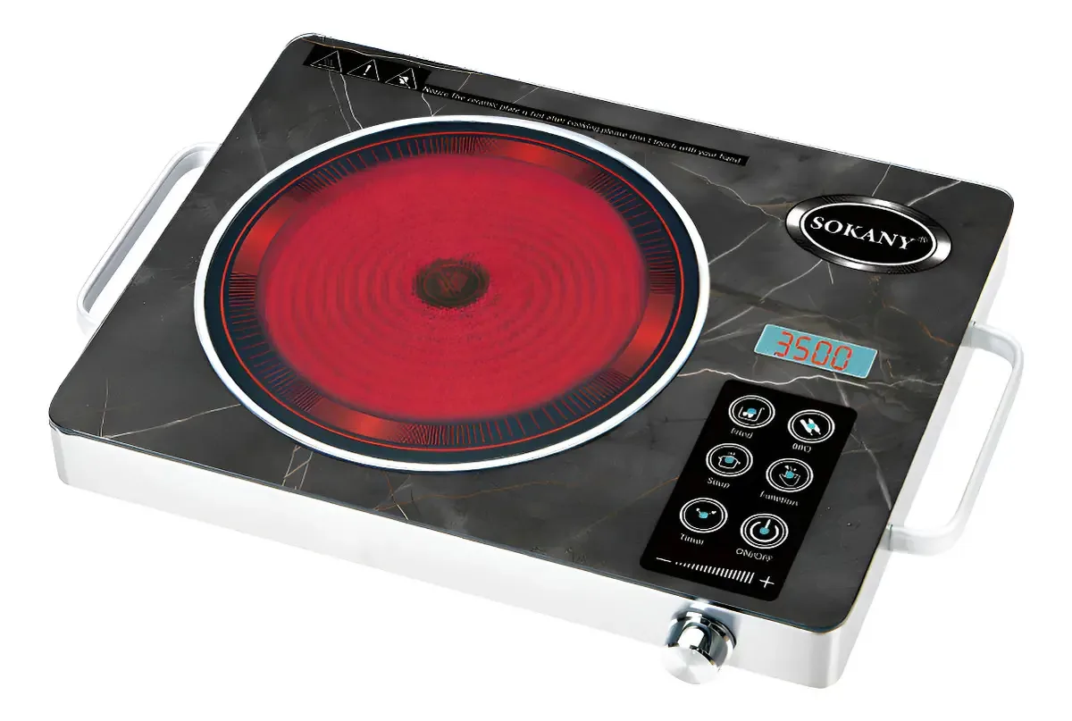 Fogão Cooktop Eletrico De Mesa Sokany Cor Preto