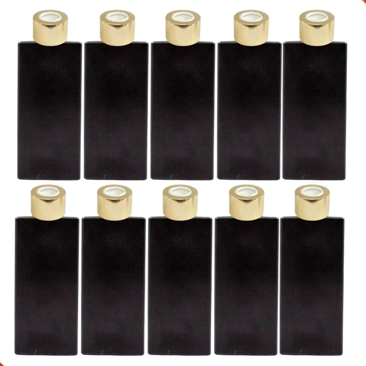 10 Frascos De 150ml Com Tampa Dourada E 20 Varetas