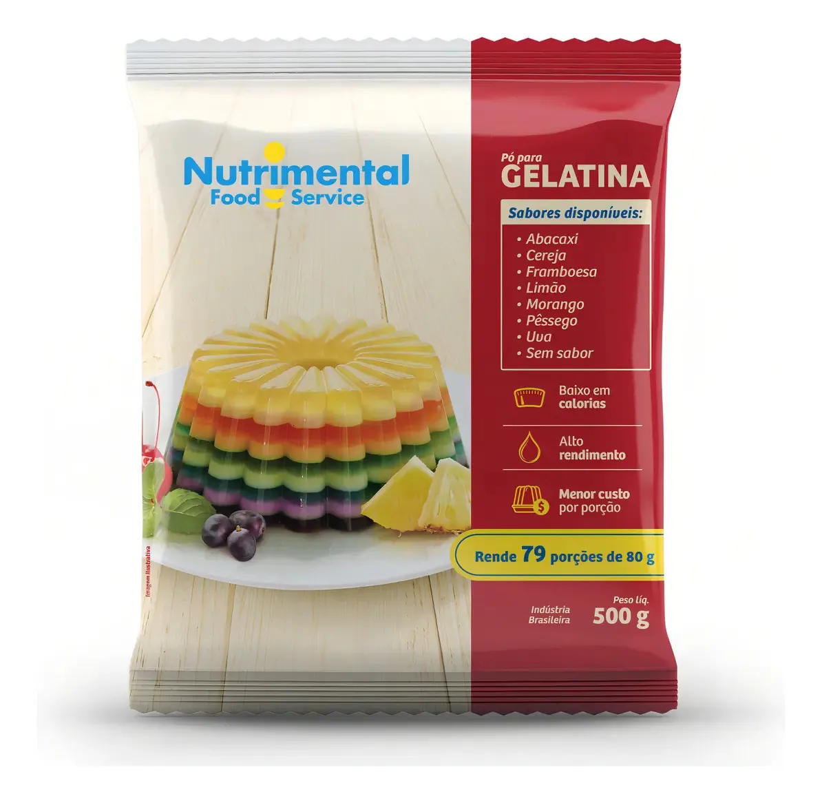 Gelatina Limão Nutrimental 500g Rende 83 Porções De 80ml