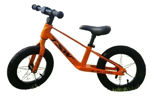 Bicicleta Balance Sem Pedal Aro 12 Infantil Alumínio Tsw Cor Laranja