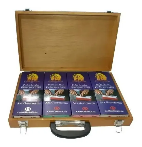 Kit 4 Pedras Alta Gastronomia + Maleta Original Carborundum