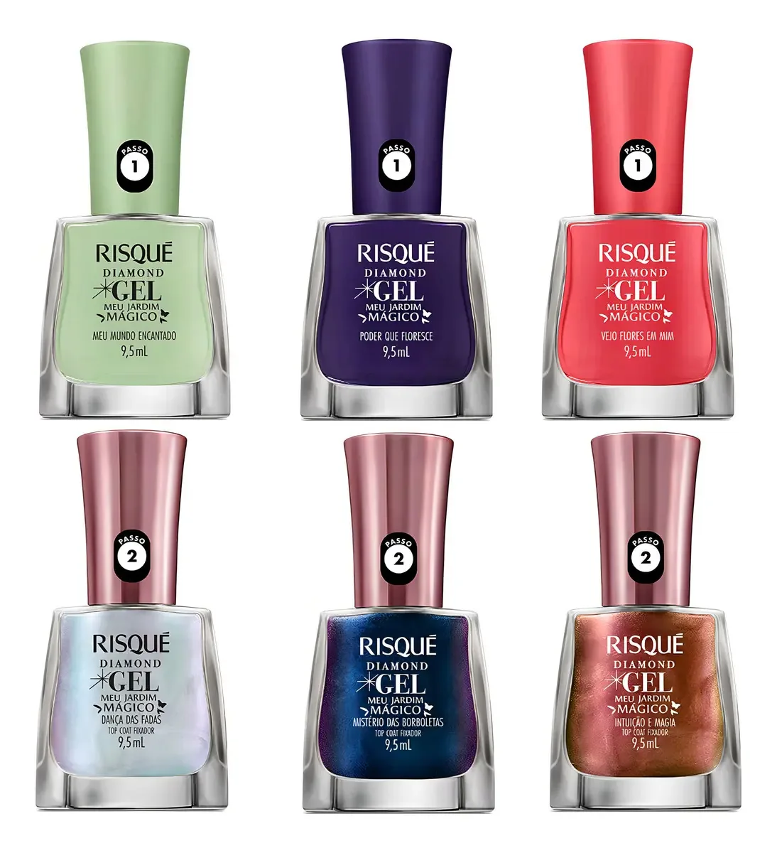Esmalte Top Coat Gel Fixador Intuição E Magia Risqué Diamond Frasco 9,5ml
