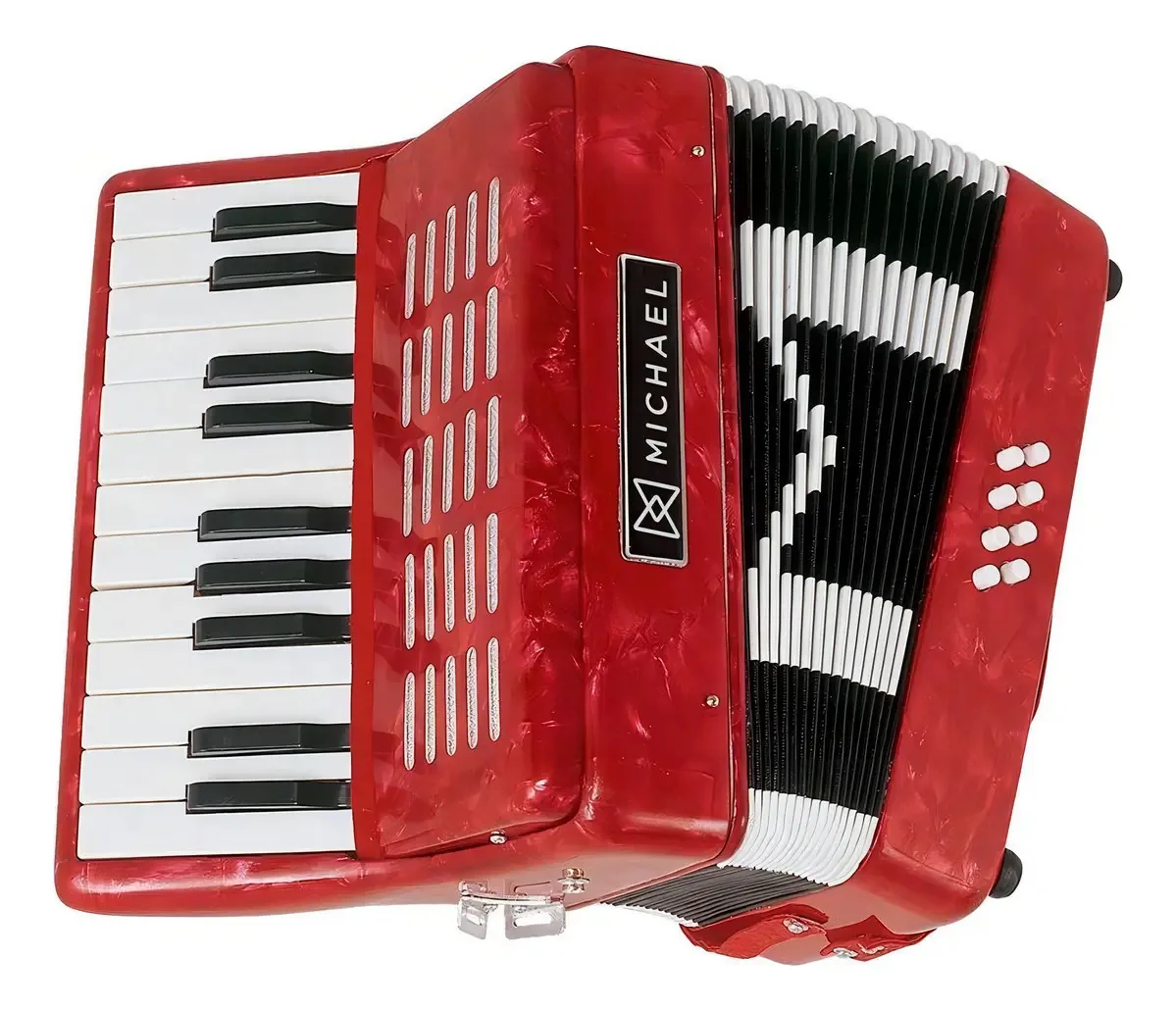 Acordeon Michael ACM0822 8 Baixos 22 Teclas Vermelho Brilhante