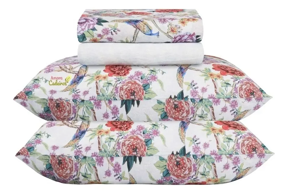 Jogo Roupa De Cama Box Casal Lençol Premium 4 Peças Cor Barbara