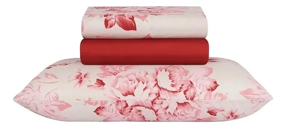 Jogo Cama Casal Duplo 230x180x20cm Heloisa Paco Milano Branco Florido