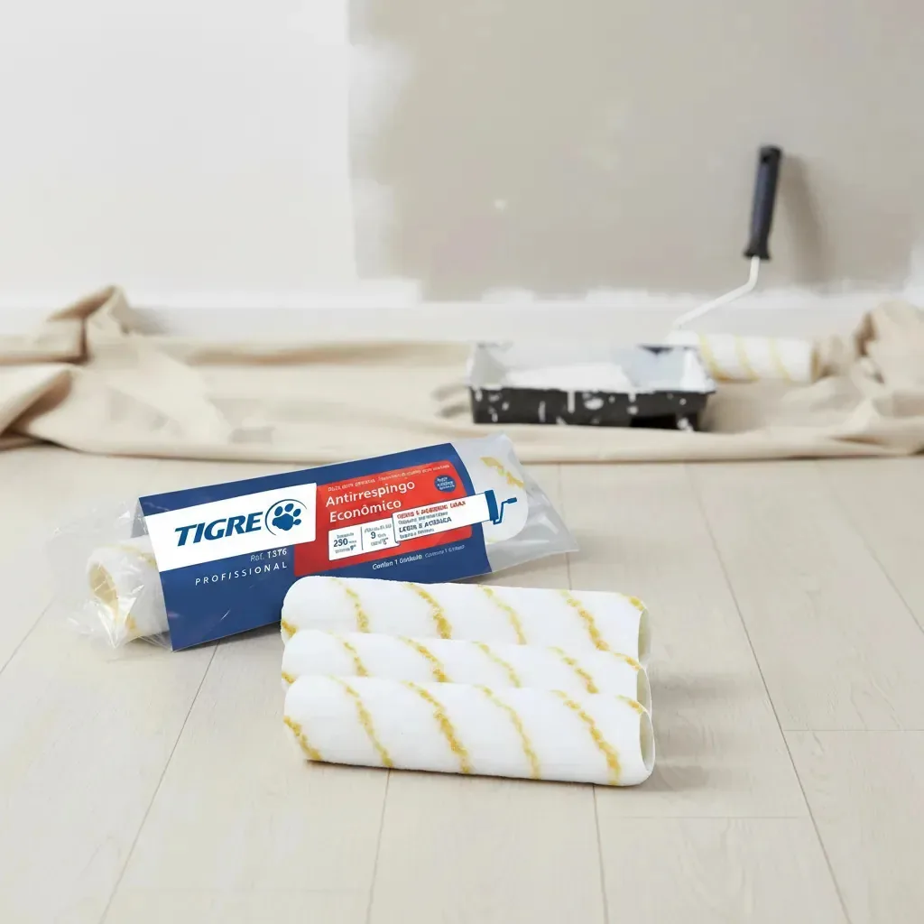 Kit Para Pintura Multiuso Três Rolos Lã Sintética Tigre