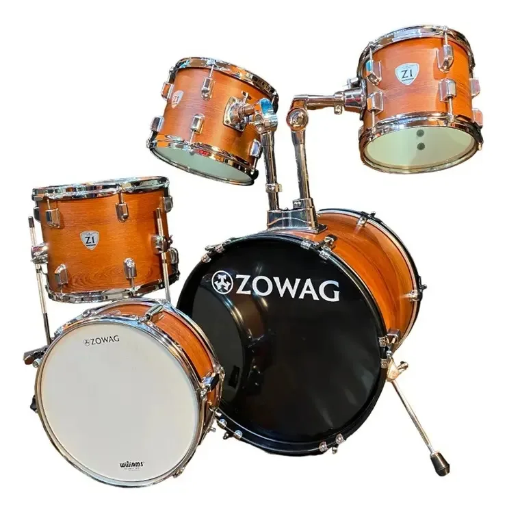 Bateria Zowag Z1 Completa Bumbo 16p C/ Pratos E Ferragens Cor Laranja-escuro