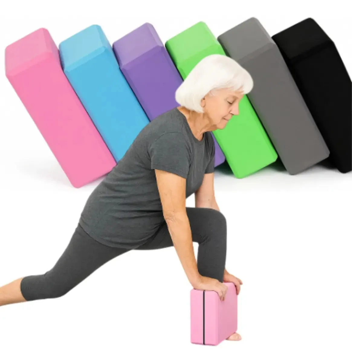 Bloco Tijolo Yoga Exercícios Alongamento Treino Funcional Cor Preto