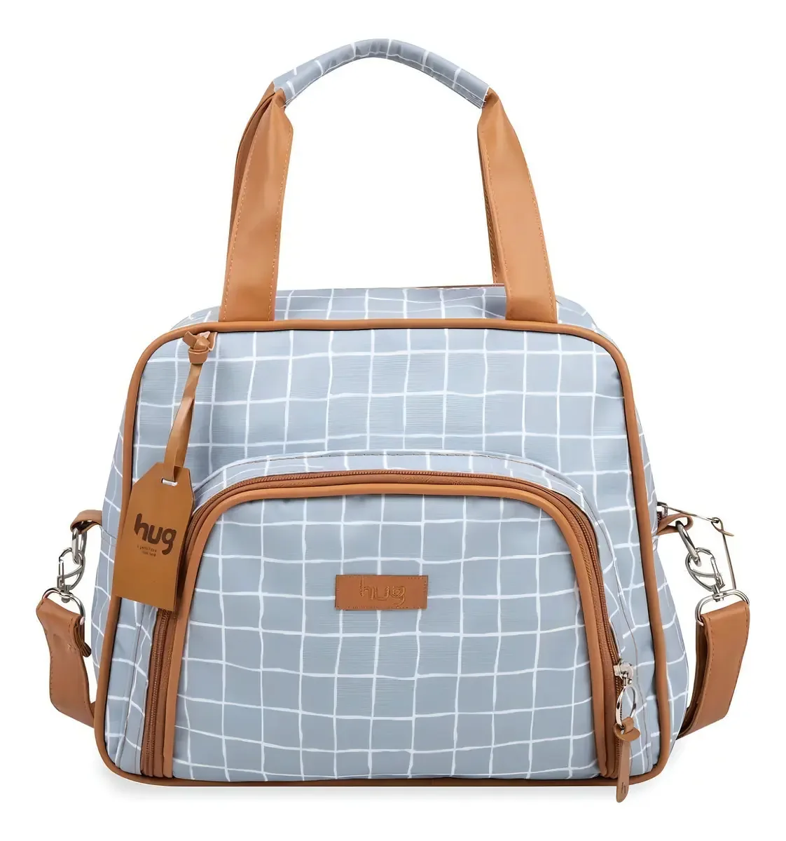 Bolsa De Maternidade Hug Média Mosaico Cinza