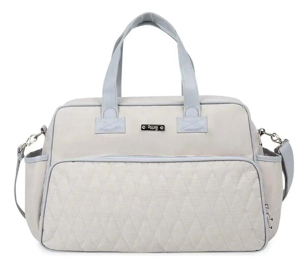 Bolsa De Maternidade Hug Grande Linho Cinza