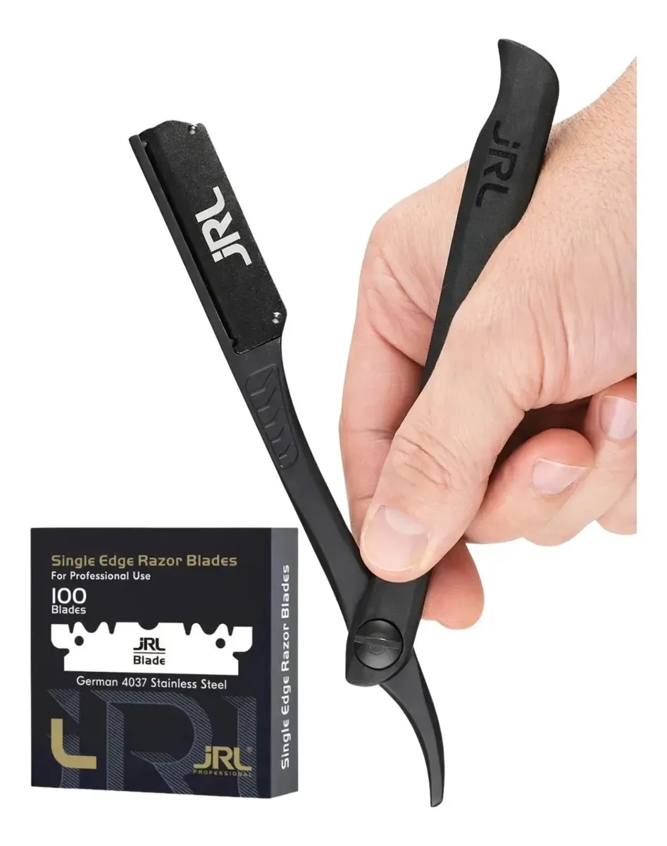 Navalhete Magnético Jrl + 100 Lâminas De Barbear Preto Preto