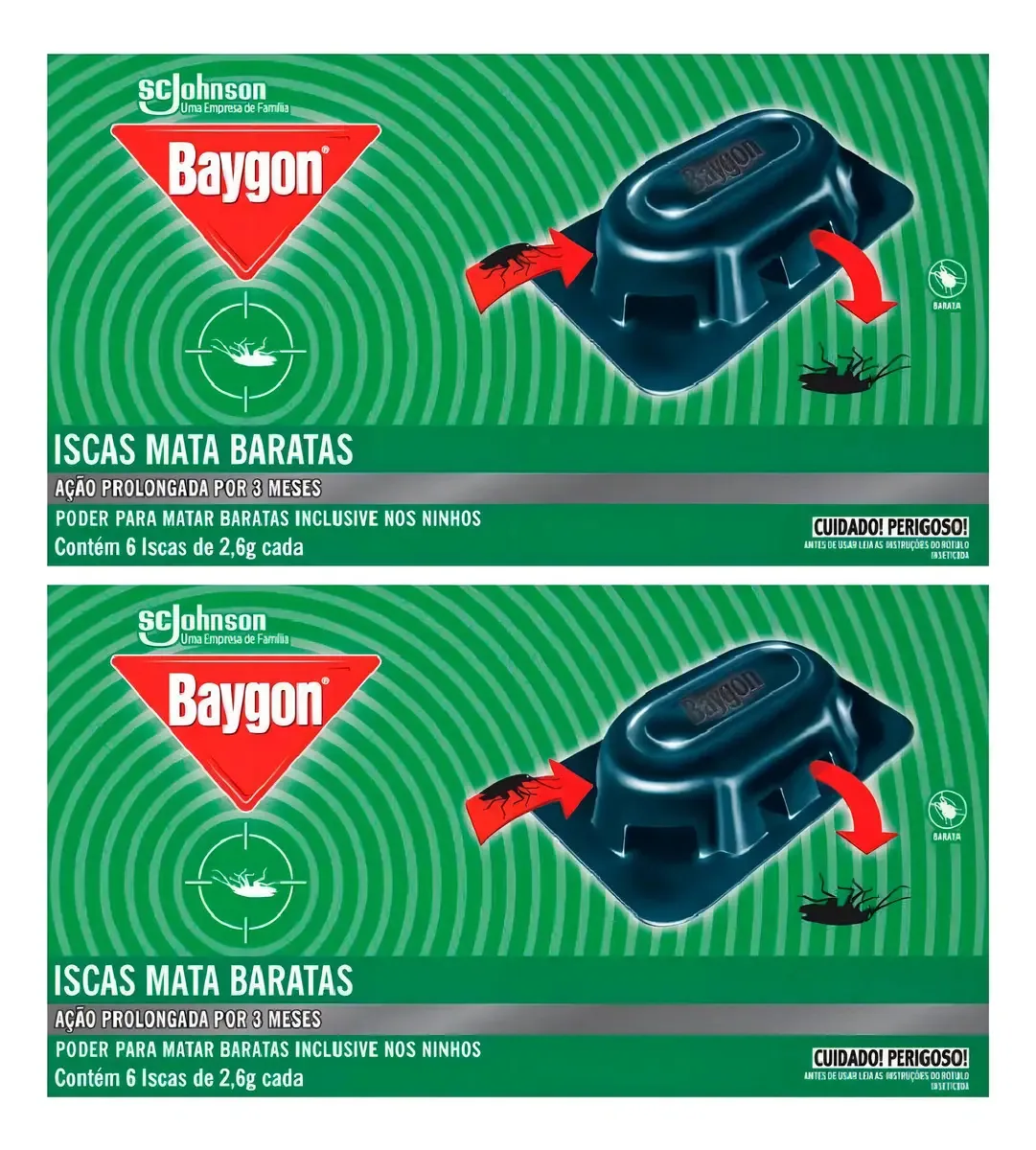 Baygon Armadilha P/ Baratas 2 Caixas Com 6 Iscas Cada