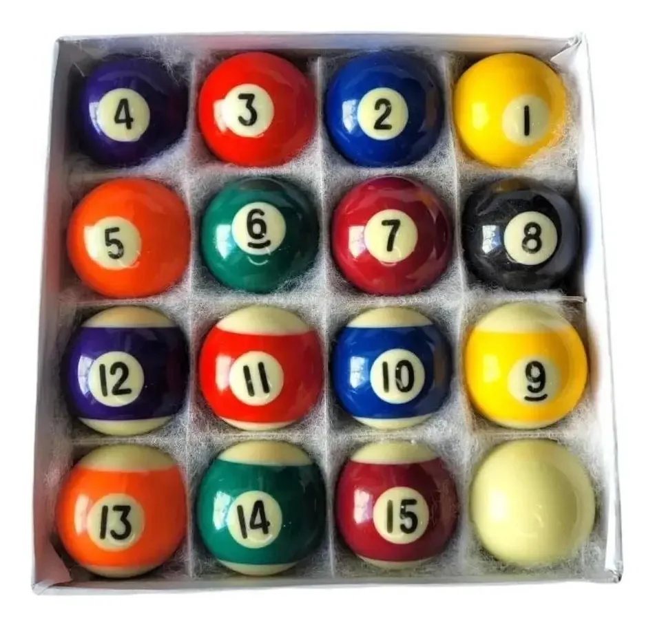Bolas Sinuca Bilhar Numeradas 50mm 16 Peças Bilhares