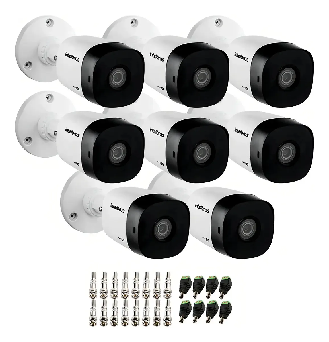 8 Câmeras Intelbras Vhl 1120 Hd 720p Infra 20m + Conectores