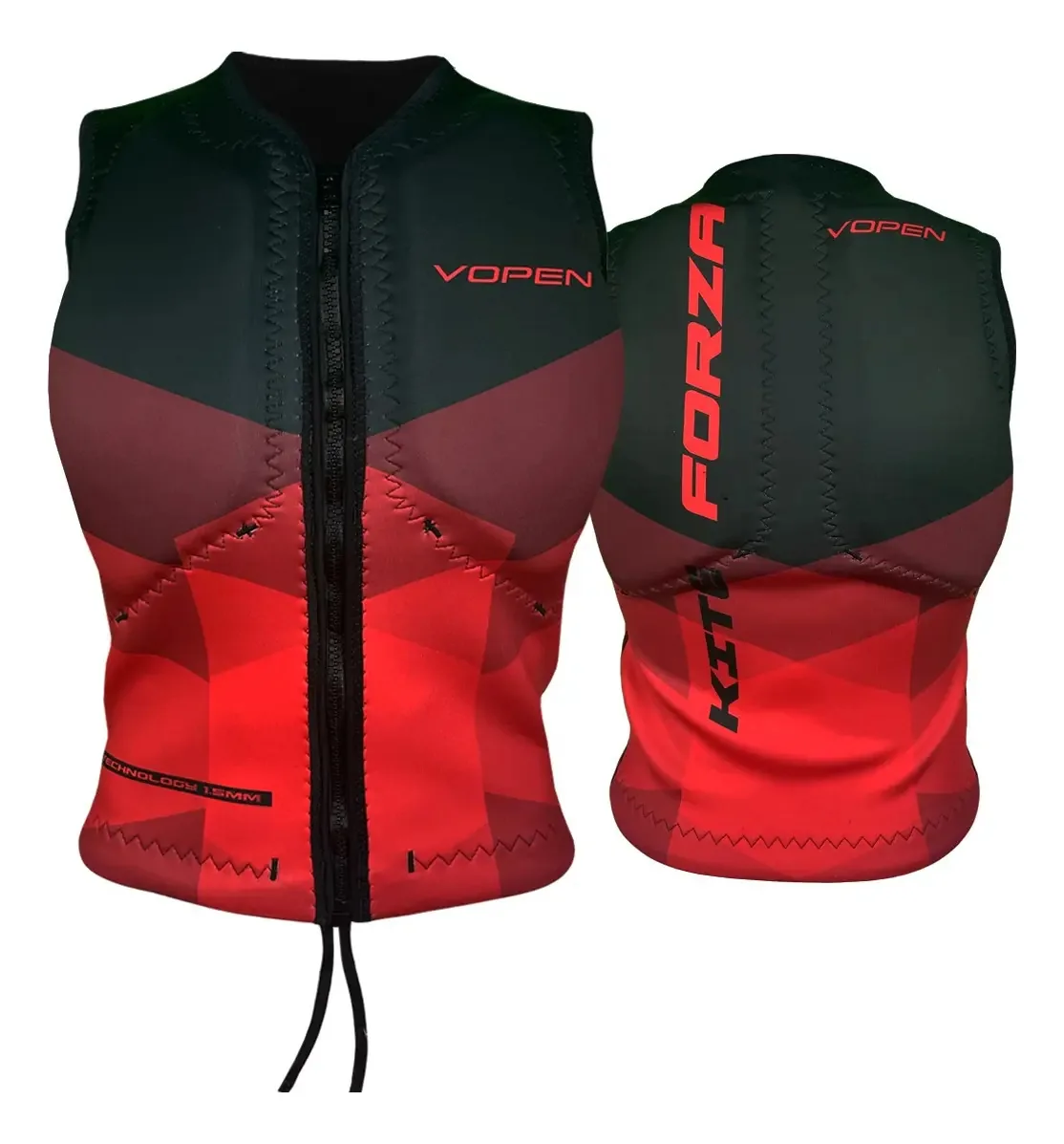 Colete De Flutuação Salva Vidas Forza Kitesurf Suf Wind Cor Vermelho Tamanho Gg