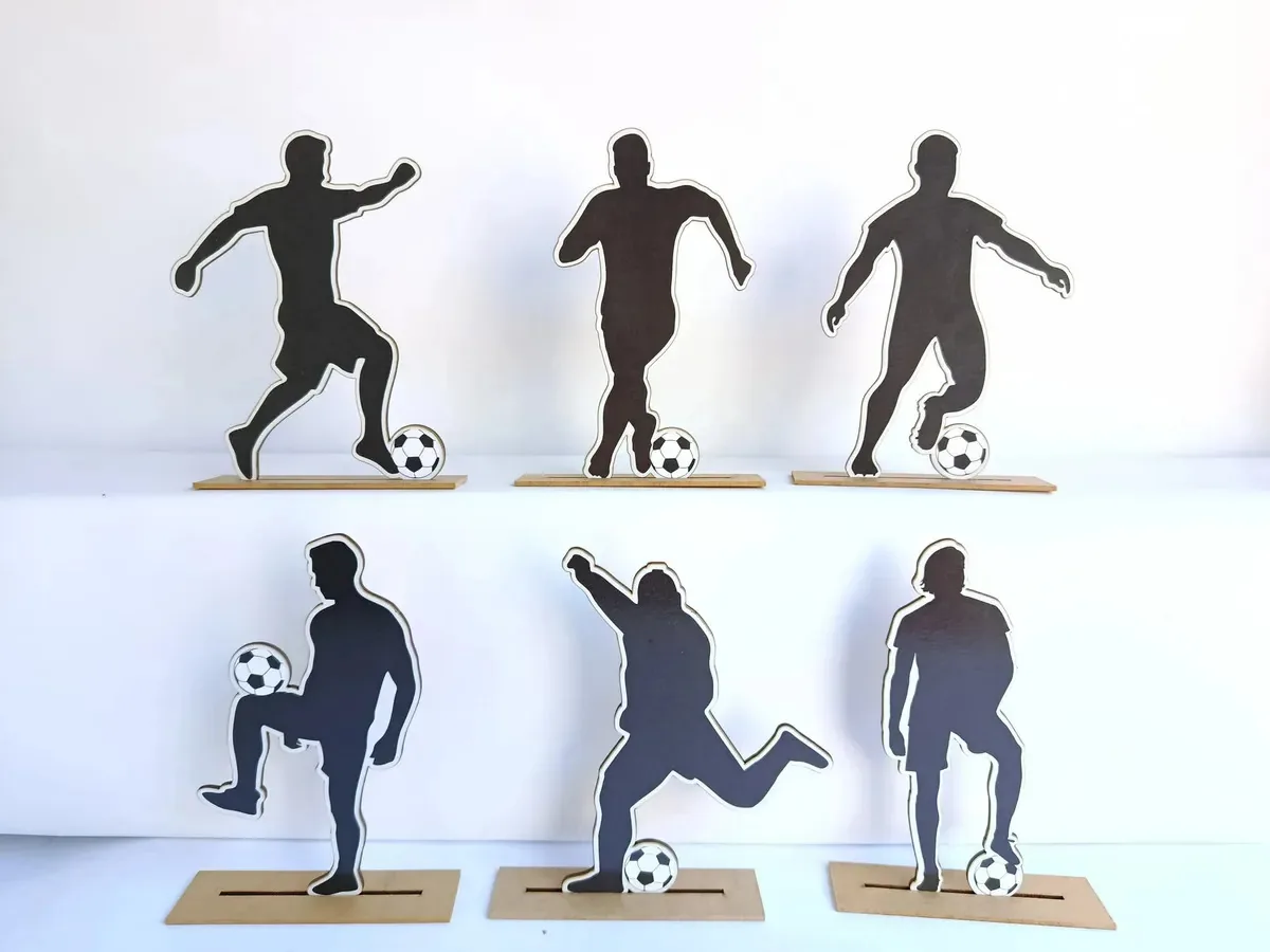 Kit Display De Mesa 6 Peças Festa Jogadores Neutro Mdf
