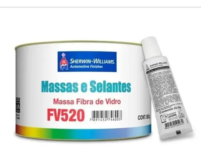 Massa Poliéster Fibra De Vidro Fv520 800g Lazzuril