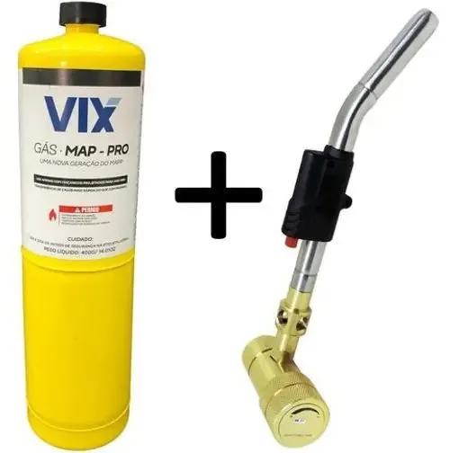 Maçarico Turbo Torch Acendimento Automático Map + Refil Gás