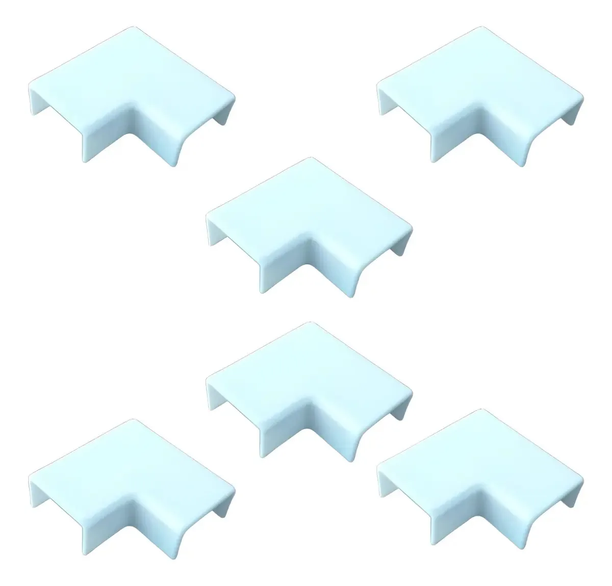 Kit 6 Cotovelos Planos 90 10x8mm Hidrolux para Canaletas