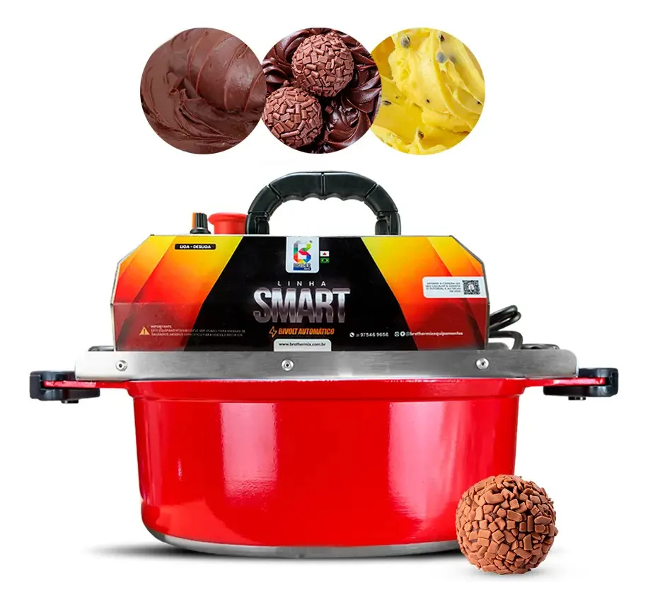 Panela Para Mexer Doces E Recheios Smart 32cm Cor Vermelho