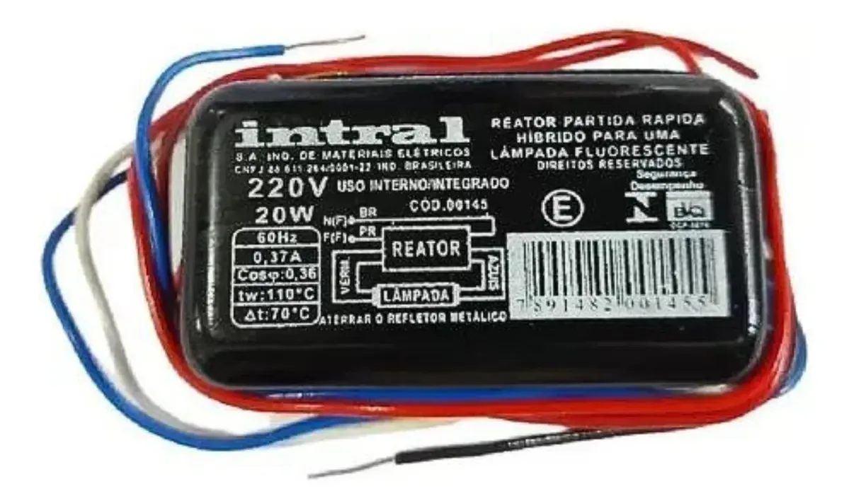 Reator 20w 60hz 0,38a Intral