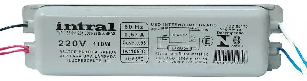 Reator Para Lâmpadas Ho - 60hz (110w)