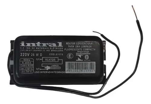 Reator Convencional Lâmpada Fluorescente 26w D Intral