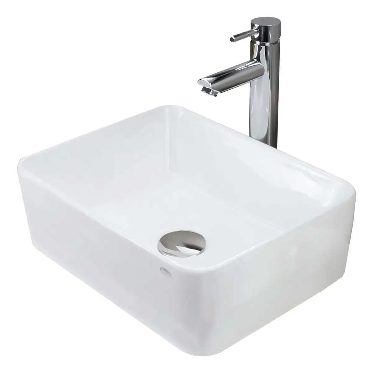 Kit Cuba De Apoio Banheiro C/ Torneira Cromada E Acabamento Brilhante Cor Branco