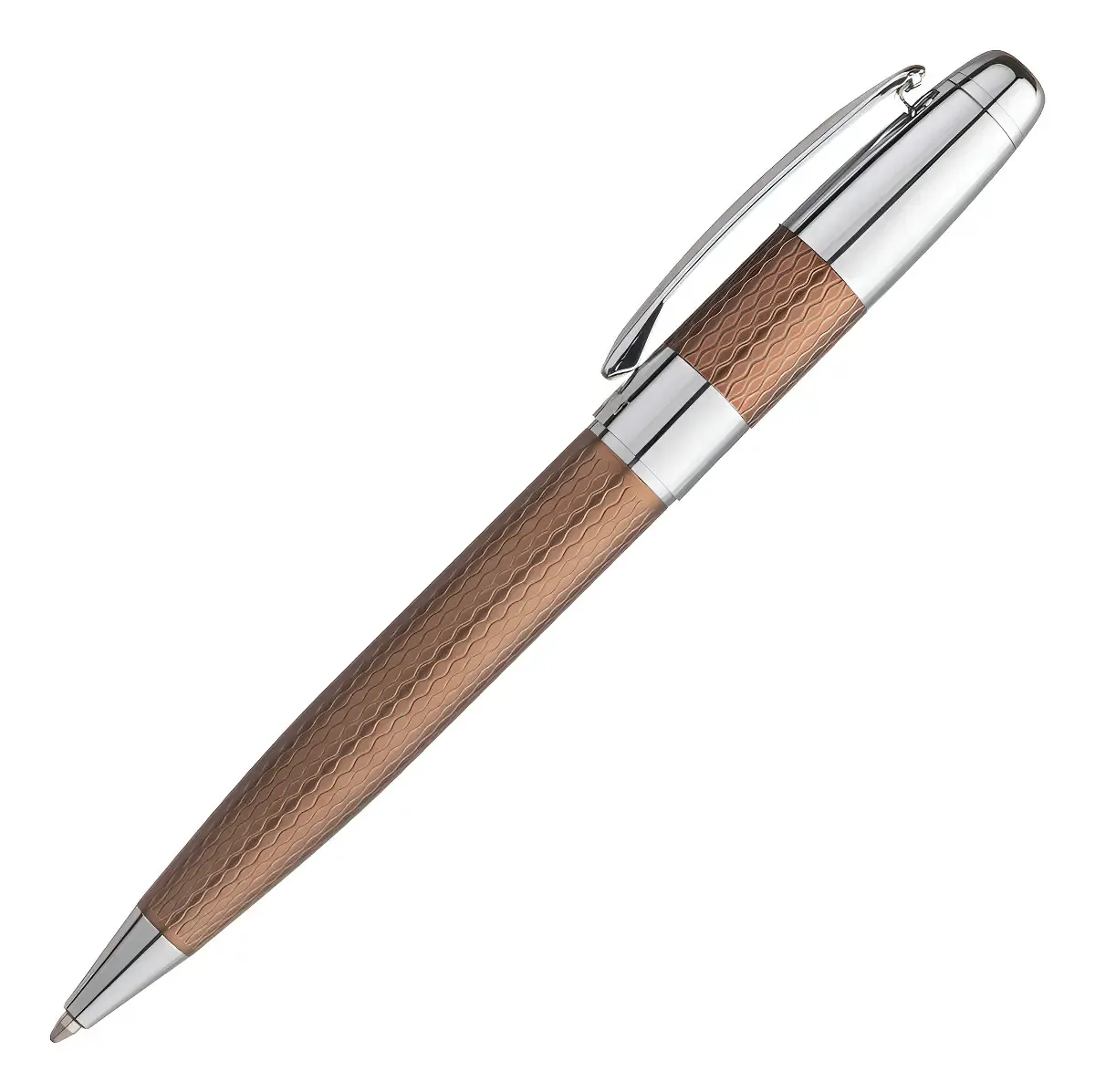 Caneta Crown Polaris Esferográfica Marrom Tinta Azul Exterior Marron