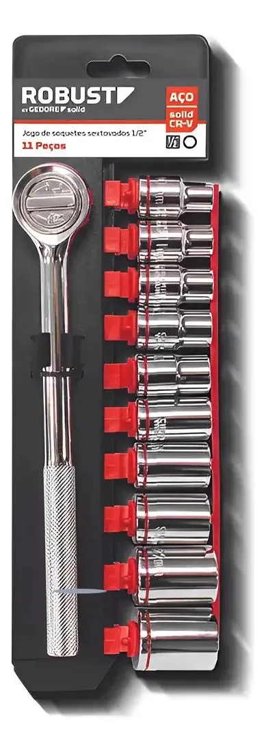 Jogo De Soquete Sextavado 1/2 8 A 22mm Gedore Robust 11 Pçs