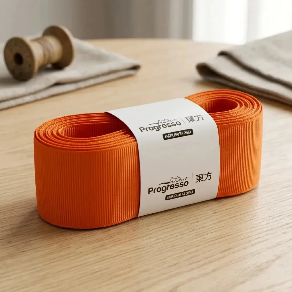 Fita Gorgurão 38mm Progresso Laranja 10m Artesanato e Laços