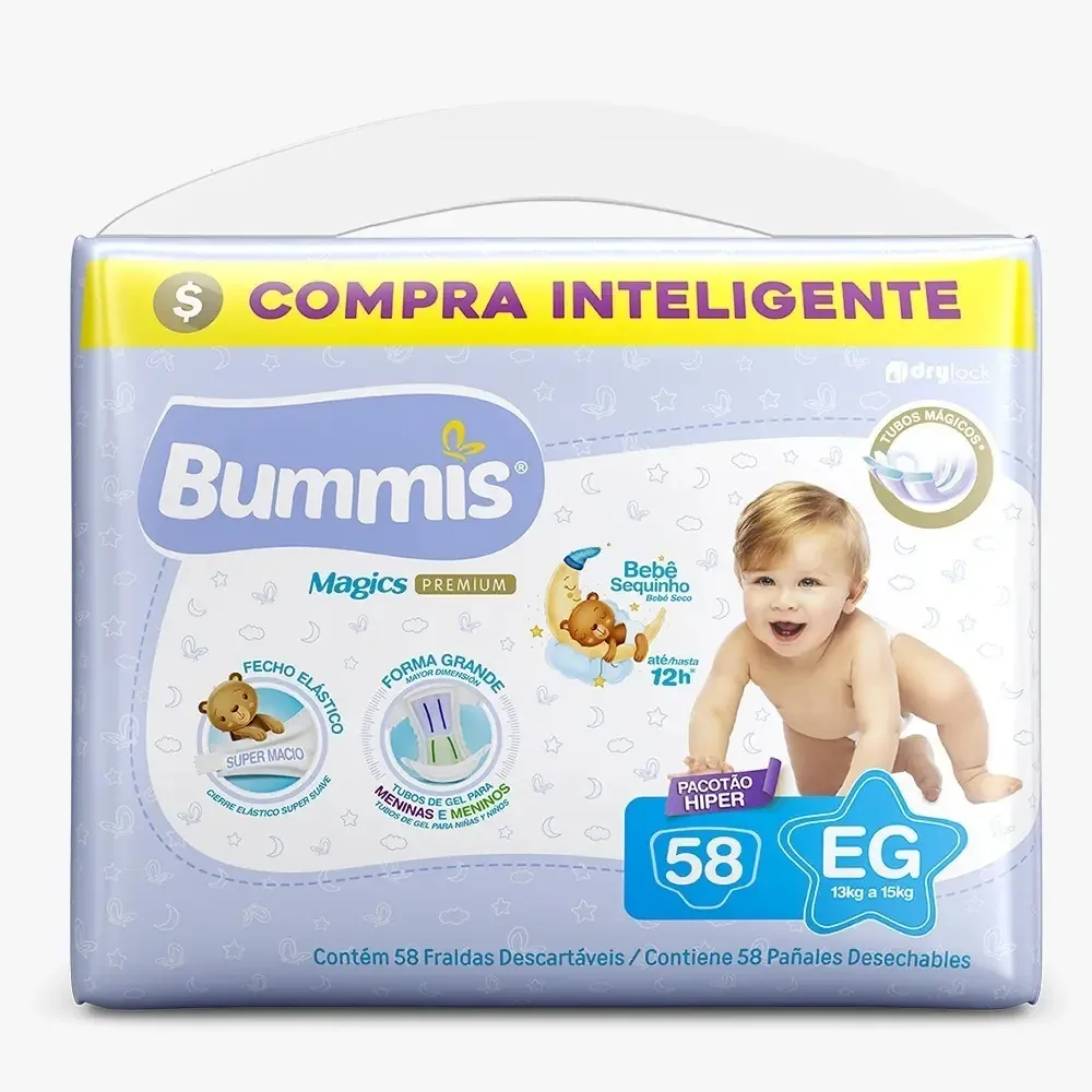 Fraldas Bummis MAGICS PREMIUM EG C/58