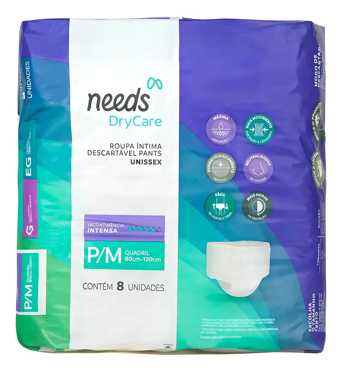 Fraldas para adultos descartáveis Needs Roupa Intima DESCARTÁVEL NEEDS x 8 u