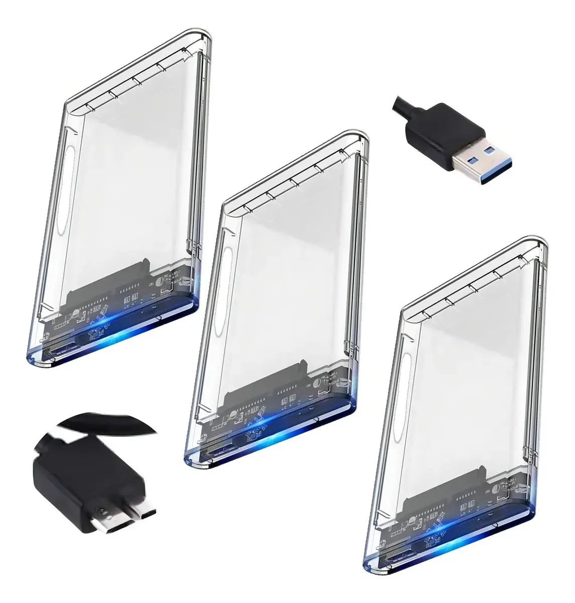 Kit 3 Cases para HD Externo 2.5 Sata USB 3.0 Bartolotti Material Resistente