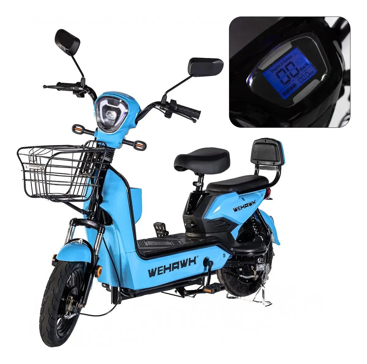 Bicicleta Elétrica WeHawk Basket 500W para Mobilidade Urbana, Com Autonomia de 40 km