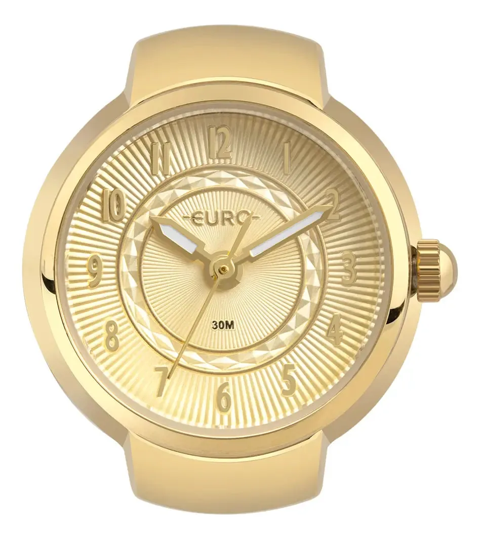Relógio Anel Euro Feminino Unique Dourado - Eu2035yuv/4d