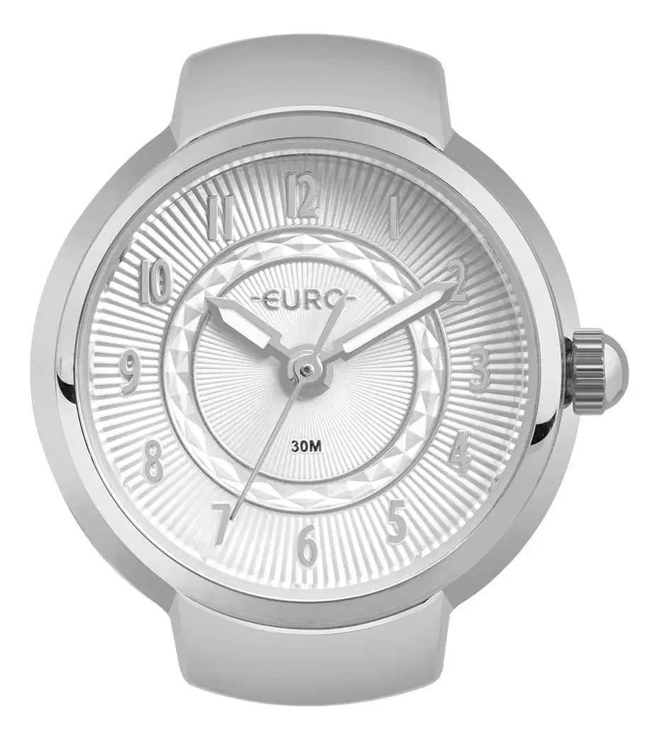 Relógio Anel Euro Feminino Unique Prata - Eu2035yuw/4k