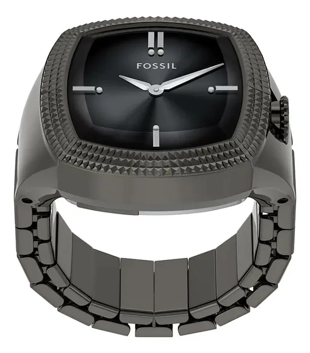 Relógio Anel Fossil Machine Luxe Grafite para Homem - Aço Preto