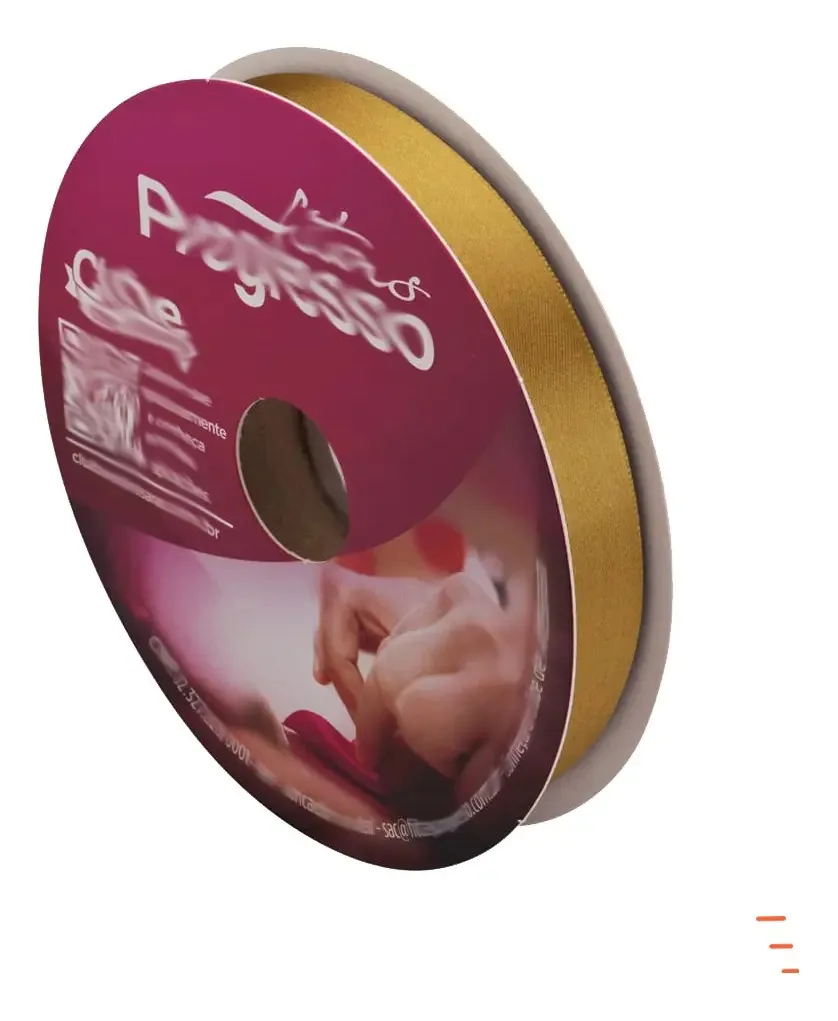 Pack 3 Fitas de Cetim PG Dourado para Artesanato 15mm x 50m