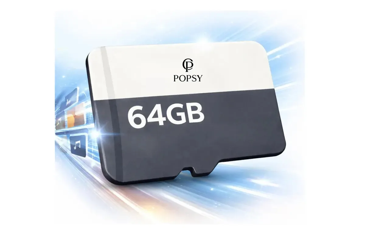 Cartão De Memória Popsy 64gb Micro Sd Classe 10 Ultra 100mb/s. Ideal Para Câmeras Wi-fi, Drones E Celulares. Alta Velocidade, Gravação Em Full Hd, Seguro E Confiável. - Popsy