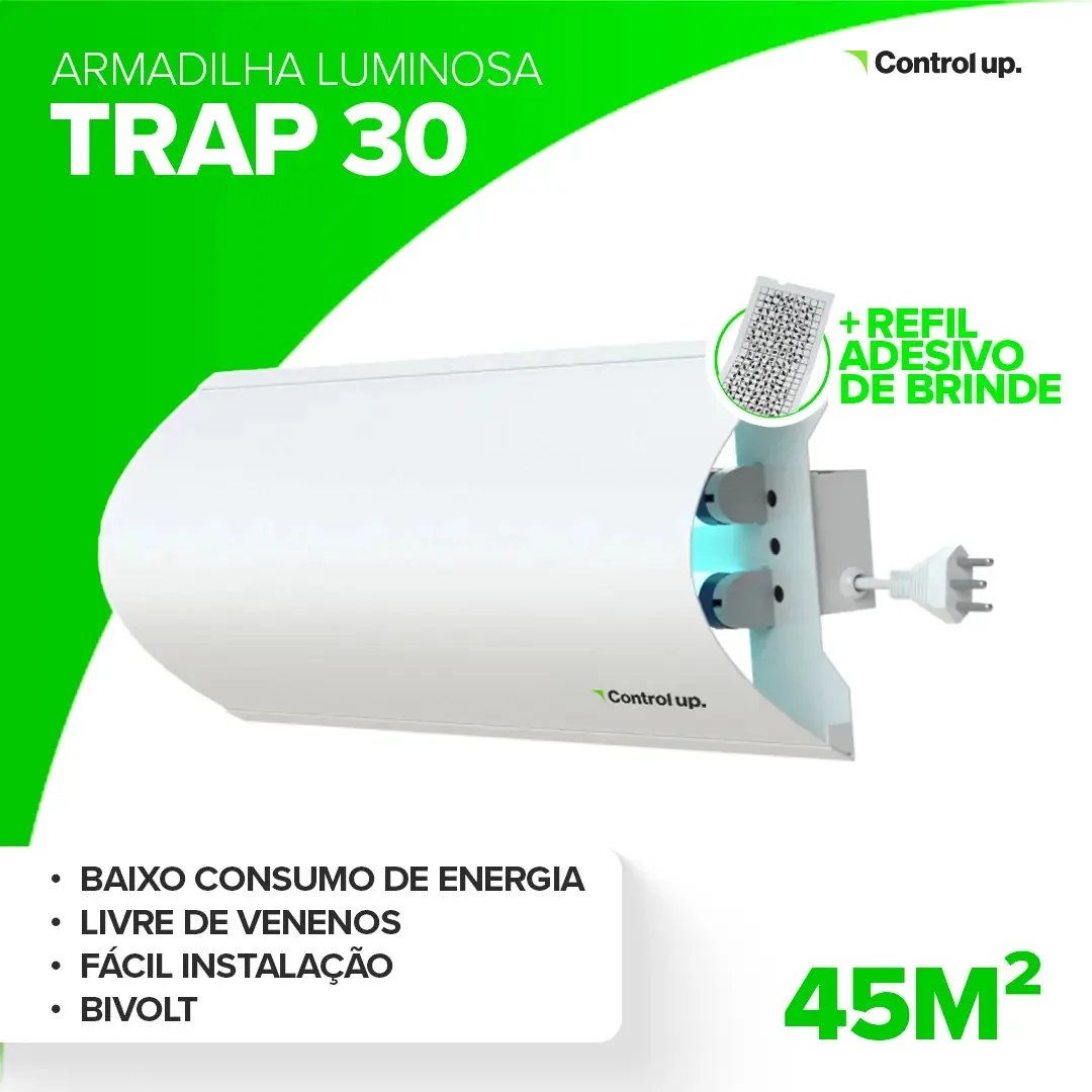 Armadilha Luminosa Bivolt 45m2 2 Lâmpadas Captura Mosca