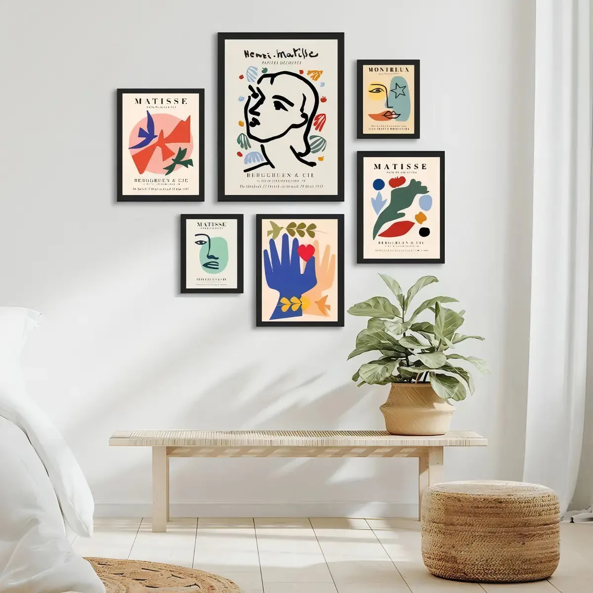Conjunto 6 Quadros Papiers Découpés Matisse