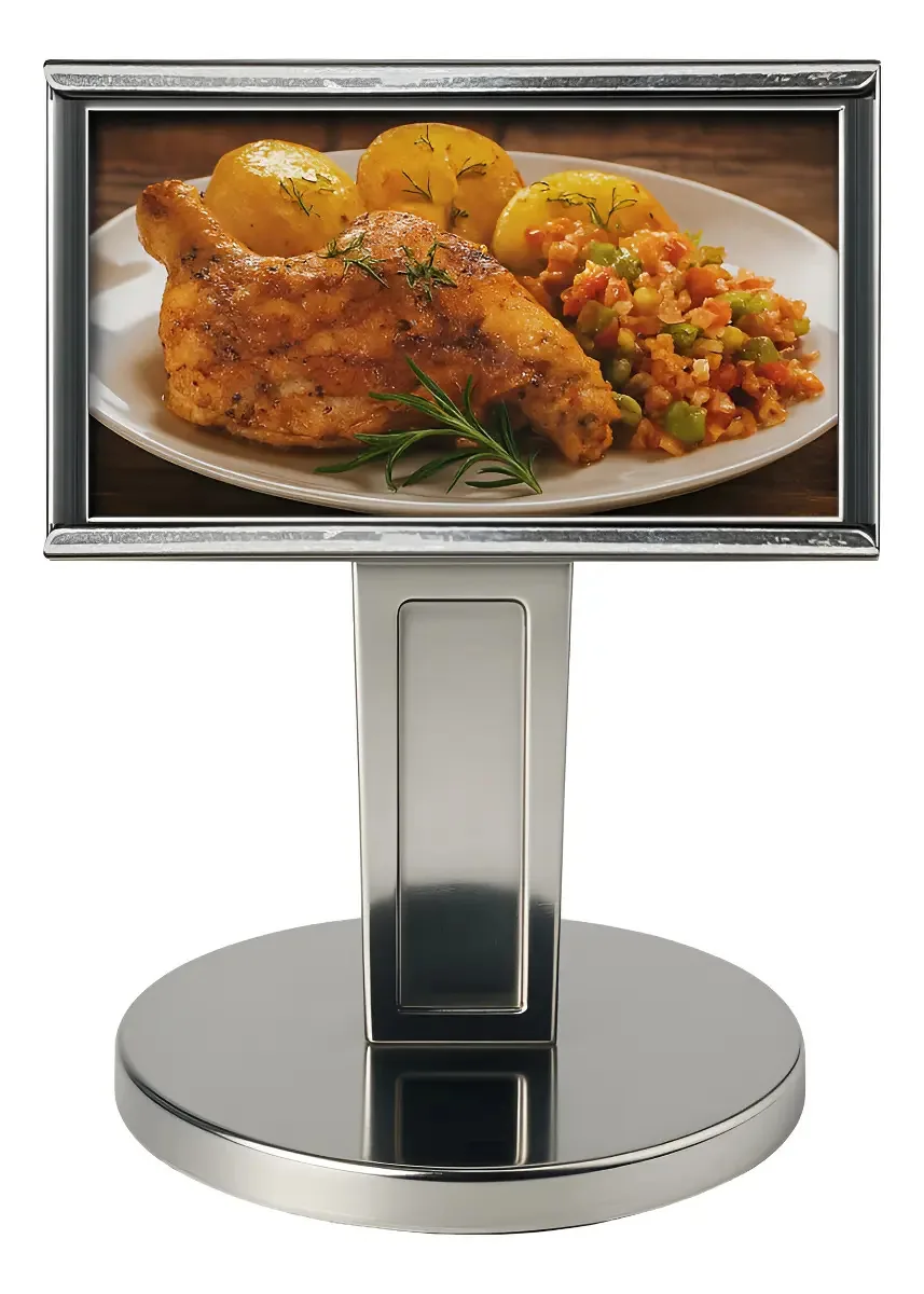 1 Display Médio Aço Inox 11cm Identificador Porta Folhetos