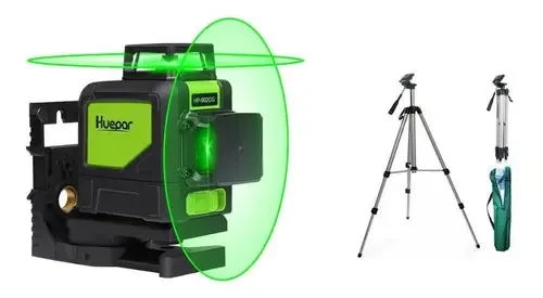 Nível a Laser Huepar 902cg Cor Verde 2 Linhas 30m com Tripé e Acessórios