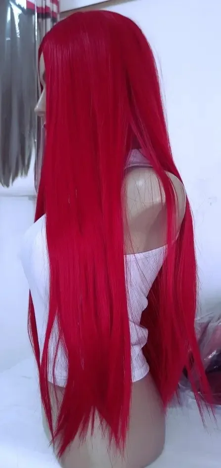 Peruca 100% Orgânica Cosplay 80cm Lisa