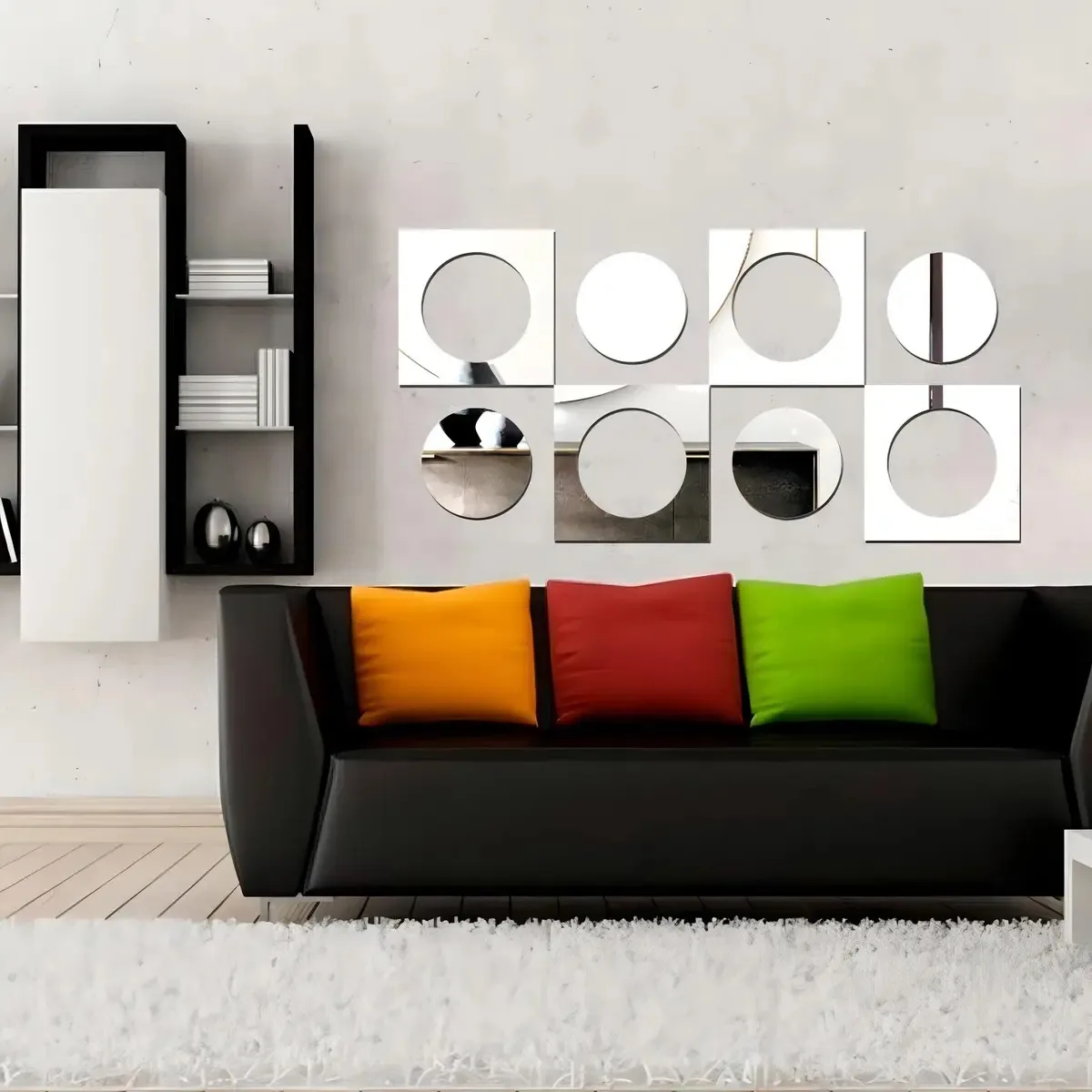 Espelhos Decorativos Em Acrílico Quadrados E Círculos Esp002