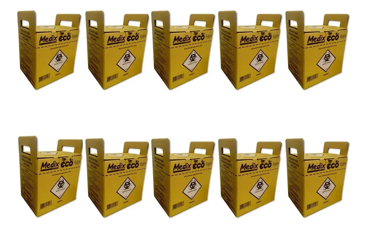 10 Caixas Coletora Material Perfurocortante 3l Medix