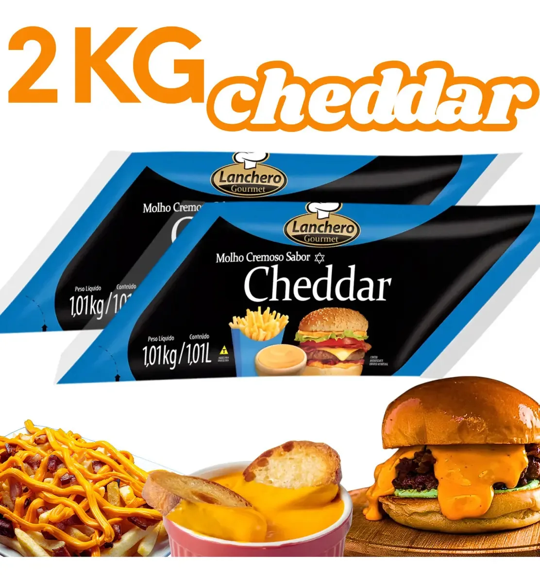 Combo 2 Bags Queijo Cheddar Perfeito Para Receitas Atacado